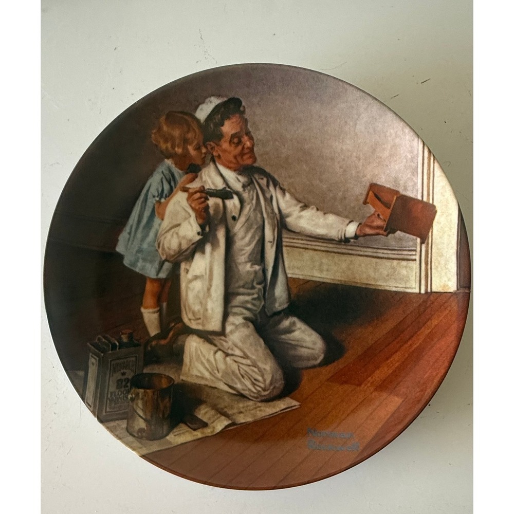 Norman Rockwell 'The Painter' Knowles Collector Plate